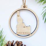 Coeur d’Alene, Idaho Round Wood Christmas Ornament