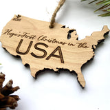 First Christmas in the USA - United States Wood Ornament