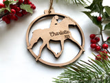 Horse Riding Personalized Wood Christmas Ornament