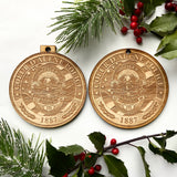 Round "Your Logo Here" Engraved Wood Christmas Ornament