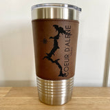 20oz Leatherette Coeur D’Alene Idaho Double Wall Insulated Idaho Tumbler