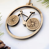 Mountain Bike Personalized Wood Christmas Ornament