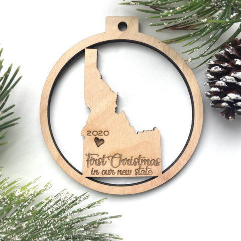 First Christmas in our new state - Idaho Christmas Ornament