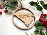 South Carolina Wood Christmas Ornament