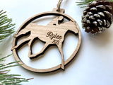 Horse Riding Personalized Wood Christmas Ornament