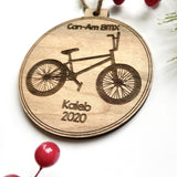 BMX Personalized Wood Christmas Ornament