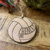 Volleyball Personalized Wood Christmas Ornament