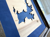 Hayden Lake, Idaho Framed Custom Engraved 3-D Wood Map Wall Hanging