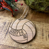 Volleyball Personalized Wood Christmas Ornament