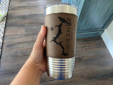 Logo or Custom Design 20oz Leatherette Double Wall Insulated Idaho Tumbler