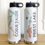 Ombré Priest Lake 40oz Double Wall Insulated Idaho Water Bottle