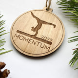 Gymnastics Dancer Engraved Wood Christmas Ornament