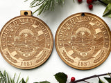 Round "Your Logo Here" Engraved Wood Christmas Ornament