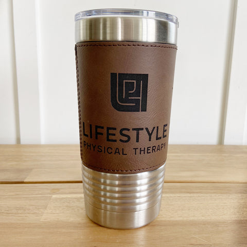 Logo or Custom Design 20oz Leatherette Double Wall Insulated Idaho Tumbler