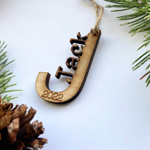 Heart Shaped Personalized Wood Christmas Ornament – North Idaho Made