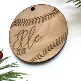 Softball Personalized Wood Christmas Ornament