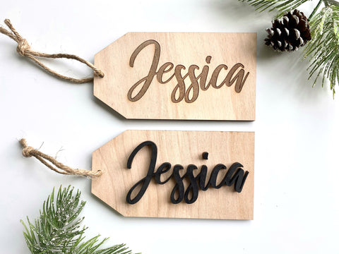 Large Wood Stocking Tags - 6.5x3.5”