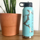 Mint and Silver Coeur D’Alene 32oz Double Wall Insulated Idaho Waterbottle