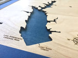 Lake Arrowhead/Lake Chickasaw, Georgia Custom Engraved 3-D Wood Map