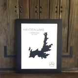 3-D Raised Lake Map of Hayden Lake, Idaho