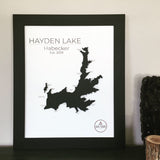3-D Raised Lake Map of Hayden Lake, Idaho
